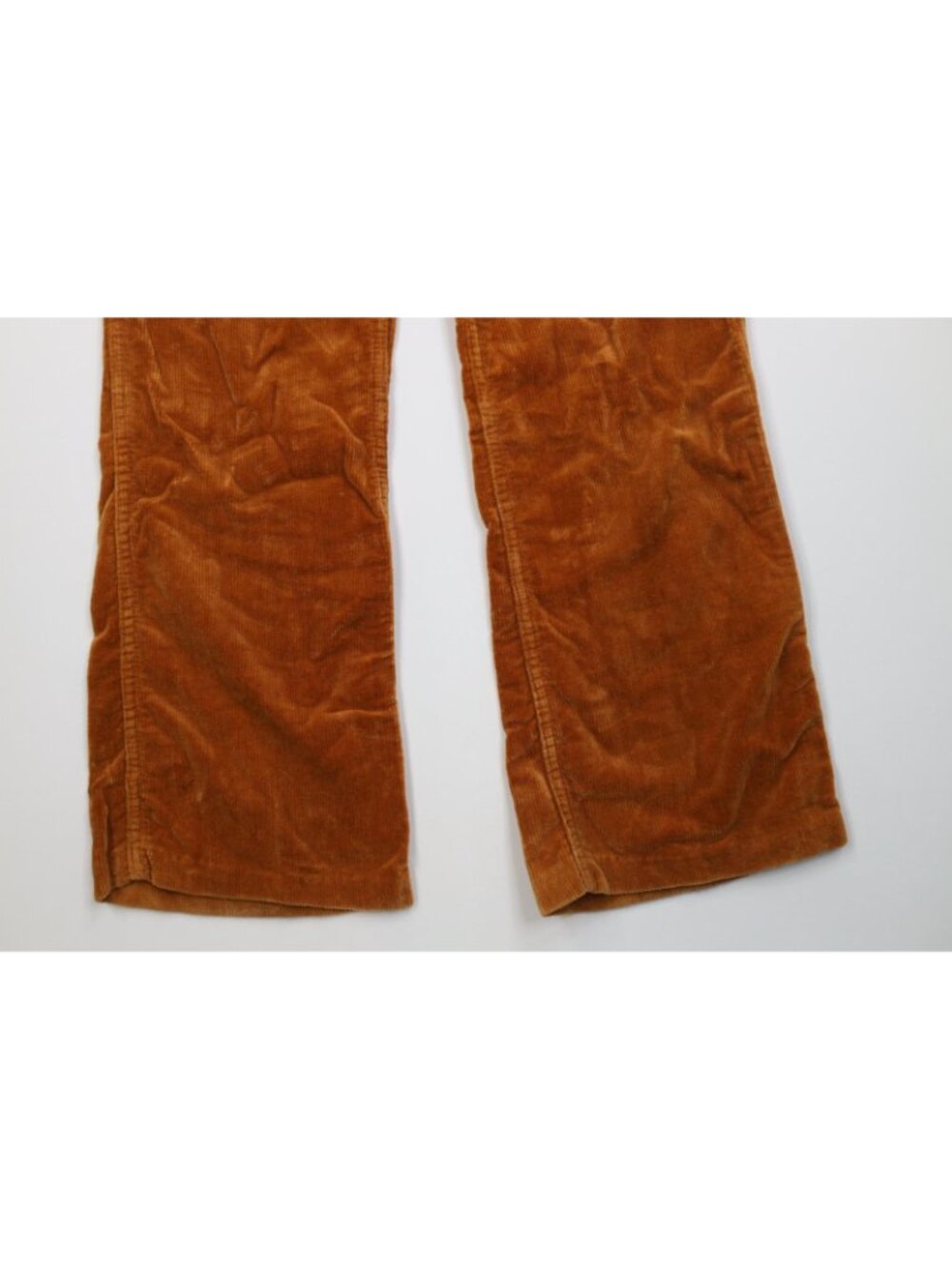 Vintage 70s Streetwear Mens 29x30 Faded Corduroy Wide Leg Pants Orange Brown - Picture 4 of 12